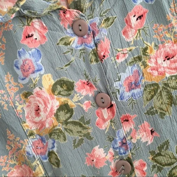 1990s pastel babydoll dress floral small blue pink - Picture 11 of 13